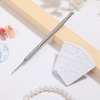 image:imageBeaupretty DualEnded Cuticle Pusher Tool Circle Bevel Nail Pusher and Cuticle Remover Scraper Tool with 100 Grit Sandpaper Sheets Silver Metal Manicure for Nail Cleaning and Art Care