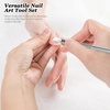 image:imageBeaupretty DualEnded Cuticle Pusher Tool Circle Bevel Nail Pusher and Cuticle Remover Scraper Tool with 100 Grit Sandpaper Sheets Silver Metal Manicure for Nail Cleaning and Art Care