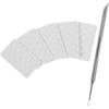 image:imageBeaupretty DualEnded Cuticle Pusher Tool Circle Bevel Nail Pusher and Cuticle Remover Scraper Tool with 100 Grit Sandpaper Sheets Silver Metal Manicure for Nail Cleaning and Art Care