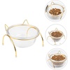 image:imageBeaupretty Elevated Glass Cat Food Bowl with Tilted Raised Stand Single Pet Bowl for Indoor Cats and Dogs Feeding