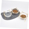 image:imageBeaupretty Elevated Glass Cat Food Bowl with Tilted Raised Stand Single Pet Bowl for Indoor Cats and Dogs Feeding
