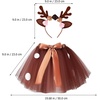 image:imageBeaupretty Elk Clothing Set Reindeer Costume with Deer Antlers Headband Holiday Outfit for Girls Tutu Skirt for Performance and Party
