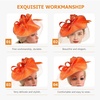 image:imageBeaupretty Fascinators Hat Headband  Fascinators Headpiece Fascinators Hat for Women Girls Veil Mesh Headband Tea Party HatOrange