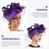 image:imageBeaupretty Fascinators Hat Headband  Fascinators Headpiece Fascinators Hat for Women Girls Veil Mesh Headband Tea Party HatPurple