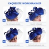 image:imageBeaupretty Fascinators Hat Headband  Fascinators Headpiece Fascinators Hat for Women Girls Veil Mesh Headband Tea Party HatRoyal Blue