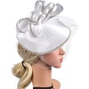 image:imageBeaupretty Fascinators Hat Headband  Fascinators Headpiece Fascinators Hat for Women Girls Veil Mesh Headband Tea Party HatWhite