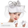 image:imageBeaupretty Fascinators Hat Headband  Fascinators Headpiece Fascinators Hat for Women Girls Veil Mesh Headband Tea Party HatWhite