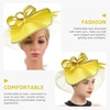 image:imageBeaupretty Fascinators Hat Headband  Fascinators Headpiece Fascinators Hat for Women Girls Veil Mesh Headband Tea Party HatYellow
