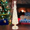 image:imageBeaupretty Glass Christmas Tree Tabletop Decor Lighted Table Top Tree with Fairy Lights Decorative Night Lamp for Xmas Holiday Table Centerpiece Mantel Window Decor No Battery