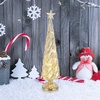 image:imageBeaupretty Glass Christmas Tree Tabletop Decor Lighted Table Top Tree with Fairy Lights Decorative Night Lamp for Xmas Holiday Table Centerpiece Mantel Window Decor No Battery