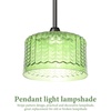 image:imageBeaupretty Glass Pendant Light Shade 590X590X354 Inch Hanging Lamp Shade Replacement with Stripe Pattern for Dining Room Bar Cafe Lighting DecorArmy Green