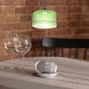 image:imageBeaupretty Glass Pendant Light Shade 590X590X354 Inch Hanging Lamp Shade Replacement with Stripe Pattern for Dining Room Bar Cafe Lighting DecorArmy Green