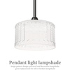 image:imageBeaupretty Glass Pendant Light Shade 590X590X354 Inch Hanging Lamp Shade Replacement with Stripe Pattern for Dining Room Bar Cafe Lighting DecorTransparent