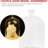 image:imageBeaupretty Glowing Couple Hand Model Adornment with Glass Dome Cover Romantic Ornament for Valentine Wedding Anniversary Home Decor 984X669X688In