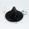 image:imageBeaupretty Gothic Cosplay Witch Mini Top Hat Witch Hat Hair Clip Halloween Mesh Flower Witch Hat Black Fascinator Hat Halloween Hair Accessories for Women and MenBlack