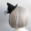 image:imageBeaupretty Gothic Cosplay Witch Mini Top Hat Witch Hat Hair Clip Halloween Mesh Flower Witch Hat Black Fascinator Hat Halloween Hair Accessories for Women and MenBlack