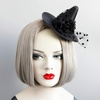 image:imageBeaupretty Gothic Cosplay Witch Mini Top Hat Witch Hat Hair Clip Halloween Mesh Flower Witch Hat Black Fascinator Hat Halloween Hair Accessories for Women and MenBlack