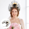 image:imageBeaupretty Gothic Headband Halo Crown Headpiece with Feather Angel Halo Headband Goddess Headwear YellowBlack