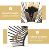 image:imageBeaupretty Gothic Headband Halo Crown Headpiece with Feather Angel Halo Headband Goddess Headwear YellowBlack