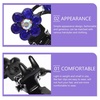 image:imageBeaupretty Hair Clip 6 Pieces Flower Hair Claw Clips Mini Rhinestone Plum Blossom Hair Clips for Women and GirlsBlue