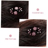 image:imageBeaupretty Hair Clip 6 Pieces Flower Hair Claw Clips Mini Rhinestone Plum Blossom Hair Clips for Women and GirlsPink