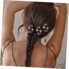 image:imageBeaupretty Hair Clip 6 Pieces Flower Hair Claw Clips Mini Rhinestone Plum Blossom Hair Clips for Women and GirlsPink