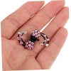 image:imageBeaupretty Hair Clip 6 Pieces Flower Hair Claw Clips Mini Rhinestone Plum Blossom Hair Clips for Women and GirlsPink