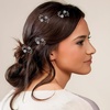 image:imageBeaupretty Hair Clip 6 Pieces Flower Hair Claw Clips Mini Rhinestone Plum Blossom Hair Clips for Women and GirlsWhite