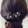 image:imageBeaupretty Hair Clip 6 Pieces Flower Hair Claw Clips Mini Rhinestone Plum Blossom Hair Clips for Women and GirlsWhite