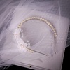 image:imageBeaupretty Hairband  White Flower Headband for Women Faux Pearl Headband for Weddings and Parties Hair Ornament for Special Occasions Adjustable Headband for Girls and Women One Size