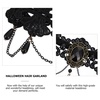 image:imageBeaupretty Halloween Black Pearl Lace Headband Elastic Hair Hoop Gothic Forehead Chain Hair Accessory for Women and Girls