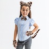 image:imageBeaupretty Halloween Cat Cosplay Accessories Set Cat Ears Headband Tail and Bow Tie with Faux Fur Paw Gloves Faux Fur Paw Gloves Leopard Costume Kit for Women and Girls