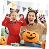 image:imageBeaupretty Halloween Cat Cosplay Accessories Set Cat Ears Headband Tail and Bow Tie with Faux Fur Paw Gloves Faux Fur Paw Gloves Leopard Costume Kit for Women and Girls