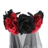 image:imageBeaupretty Halloween Headband with Roses Veil Day of the Dead Headpiece Flower Crown Veil