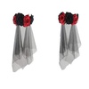 image:imageBeaupretty Halloween Headband with Roses Veil Day of the Dead Headpiece Flower Crown Veil