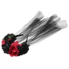 image:imageBeaupretty Halloween Headband with Roses Veil Day of the Dead Headpiece Flower Crown Veil