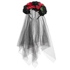 image:imageBeaupretty Halloween Headband with Roses Veil Day of the Dead Headpiece Flower Crown Veil