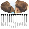 image:imageBeaupretty HeartShaped Hair Braid Styling Tool Clip for Ponytail Braids Hair Accessories with Pull Needles for Ballet Party and Everyday Use 834X098X023In1 Count Pack of 100