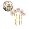 image:imageBeaupretty Jade Flower Hair Pin Chinese Hair Stick Jade Hairpin Retro Chignon Pin Traditional Classical Flower Hair Chopstick Hair Styling Accessories for Women Girls GreenWhite