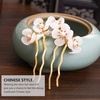 image:imageBeaupretty Jade Flower Hair Pin Chinese Hair Stick Jade Hairpin Retro Chignon Pin Traditional Classical Flower Hair Chopstick Hair Styling Accessories for Women Girls GreenWhite