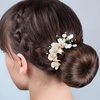 image:imageBeaupretty Jade Flower Hair Pin Chinese Hair Stick Jade Hairpin Retro Chignon Pin Traditional Classical Flower Hair Chopstick Hair Styling Accessories for Women Girls GreenWhite