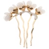 image:imageBeaupretty Jade Flower Hair Pin Chinese Hair Stick Jade Hairpin Retro Chignon Pin Traditional Classical Flower Hair Chopstick Hair Styling Accessories for Women Girls GreenWhite