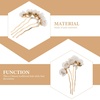 image:imageBeaupretty Jade Flower Hair Pin Chinese Hair Stick Jade Hairpin Retro Chignon Pin Traditional Classical Flower Hair Chopstick Hair Styling Accessories for Women Girls GreenWhite