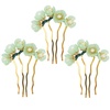 image:imageBeaupretty Jade Flower Hair Pin Chinese Hair Stick Jade Hairpin Retro Chignon Pin Traditional Classical Flower Hair Chopstick Hair Styling Accessories for Women Girls GreenGreen