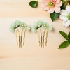 image:imageBeaupretty Jade Flower Hair Pin Chinese Hair Stick Jade Hairpin Retro Chignon Pin Traditional Classical Flower Hair Chopstick Hair Styling Accessories for Women Girls GreenGreen