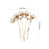 image:imageBeaupretty Jade Flower Hair Pin Chinese Hair Stick Jade Hairpin Retro Chignon Pin Traditional Classical Flower Hair Chopstick Hair Styling Accessories for Women Girls GreenWhite