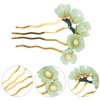 image:imageBeaupretty Jade Flower Hair Pin Chinese Hair Stick Jade Hairpin Retro Chignon Pin Traditional Classical Flower Hair Chopstick Hair Styling Accessories for Women Girls GreenGreen