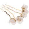 image:imageBeaupretty Jade Flower Hair Pin Chinese Hair Stick Jade Hairpin Retro Chignon Pin Traditional Classical Flower Hair Chopstick Hair Styling Accessories for Women Girls GreenWhite