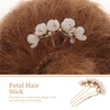 image:imageBeaupretty Jade Flower Hair Pin Chinese Hair Stick Jade Hairpin Retro Chignon Pin Traditional Classical Flower Hair Chopstick Hair Styling Accessories for Women Girls GreenWhite