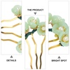 image:imageBeaupretty Jade Flower Hair Pin Chinese Hair Stick Jade Hairpin Retro Chignon Pin Traditional Classical Flower Hair Chopstick Hair Styling Accessories for Women Girls GreenGreen